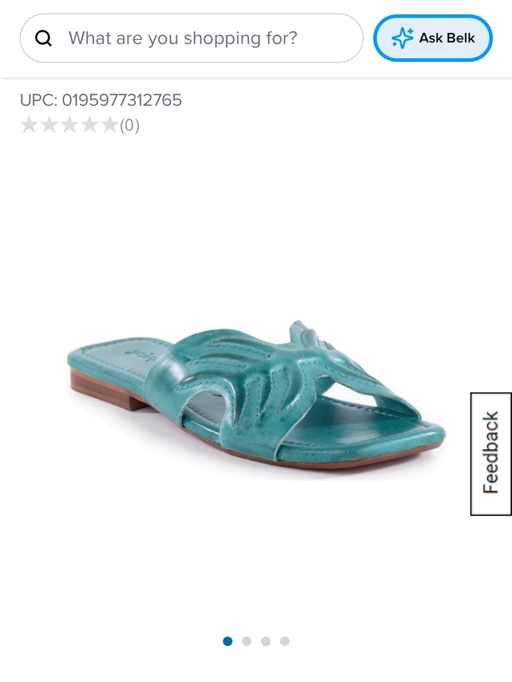 Seychelles Teal Leather Cutout Slide Sandals
